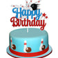 Caiwowo Bowling Happy Birthday Cake Topper - Sports Party Decoration - Black - Paper - Model 1