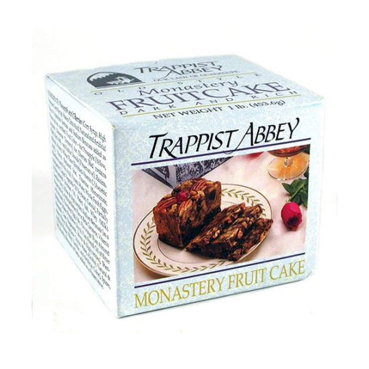 Trappist Abbey Fruitcake - Traditional Christmas Cake with Candied Fruits & Nuts, Soaked in Brandy, 16 Ounce