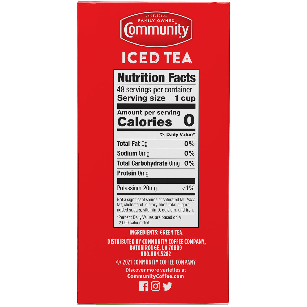 Community Coffee Green Tea Bags, 48 ct., (Pack of 6)