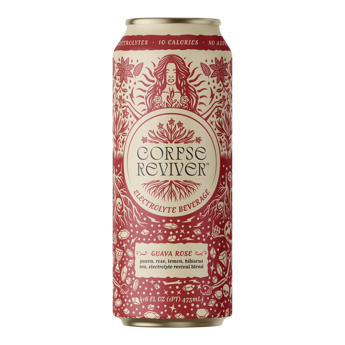 CORPSE REVIVER Organic Electrolyte Hydration Drink, 175mg Magnesium, Guava Rose, 12 Count