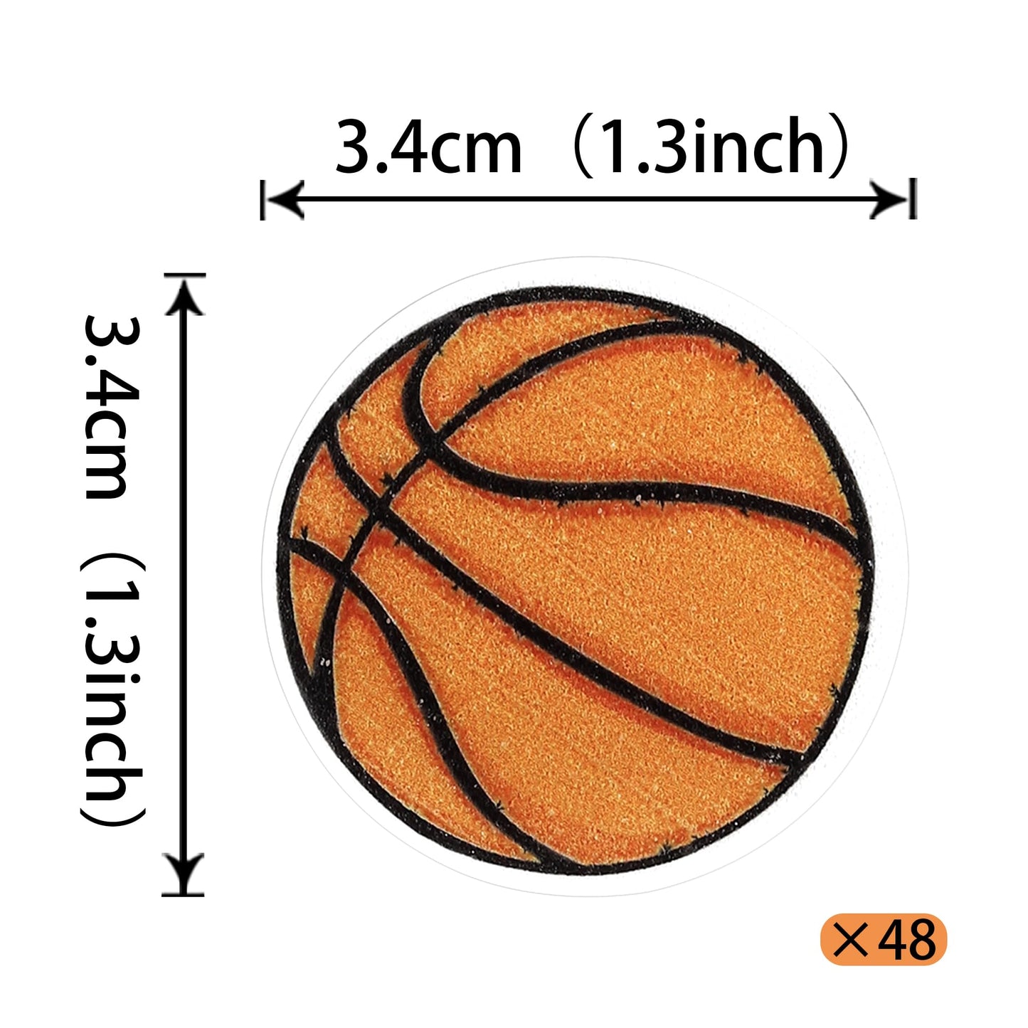 Rssta i 48 Pack Edible Basketball Cupcake Toppers - 1.3x1.3 inches - Sports Ball Decorations for Baby Shower Birthday Party
