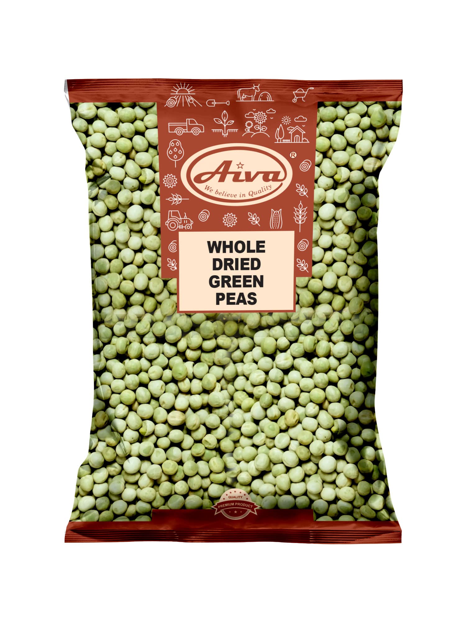 AIVA - Dried Green Peas (Vatana) - 4 LB