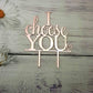 JIEEIN Wedding Cake Topper, Acrylic, Mirror Rose Gold, Model NJ-0389, for Engagement and Marriage Party Decorations