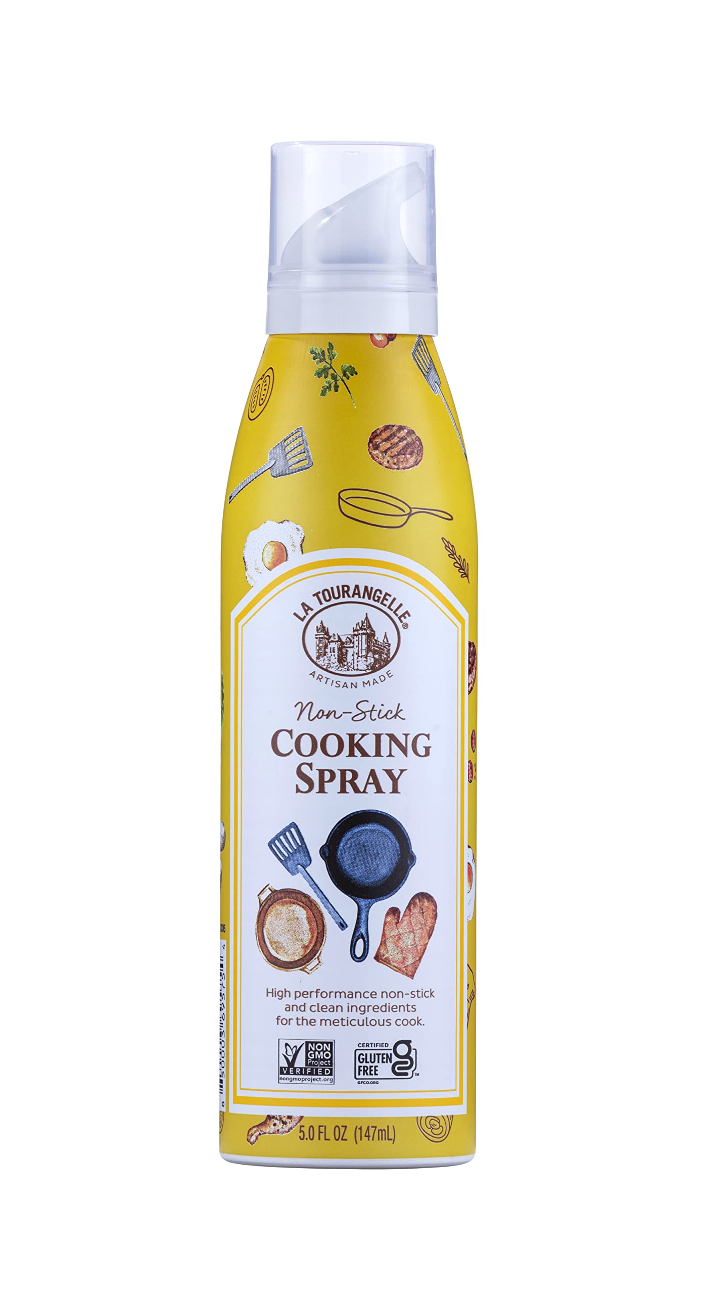 La Tourangelle, Non Stick Cooking Spray, Expeller Pressed Oil, Non Aerosol, For Neutral Flavor, Medium to High Heat, 5 Fl Oz