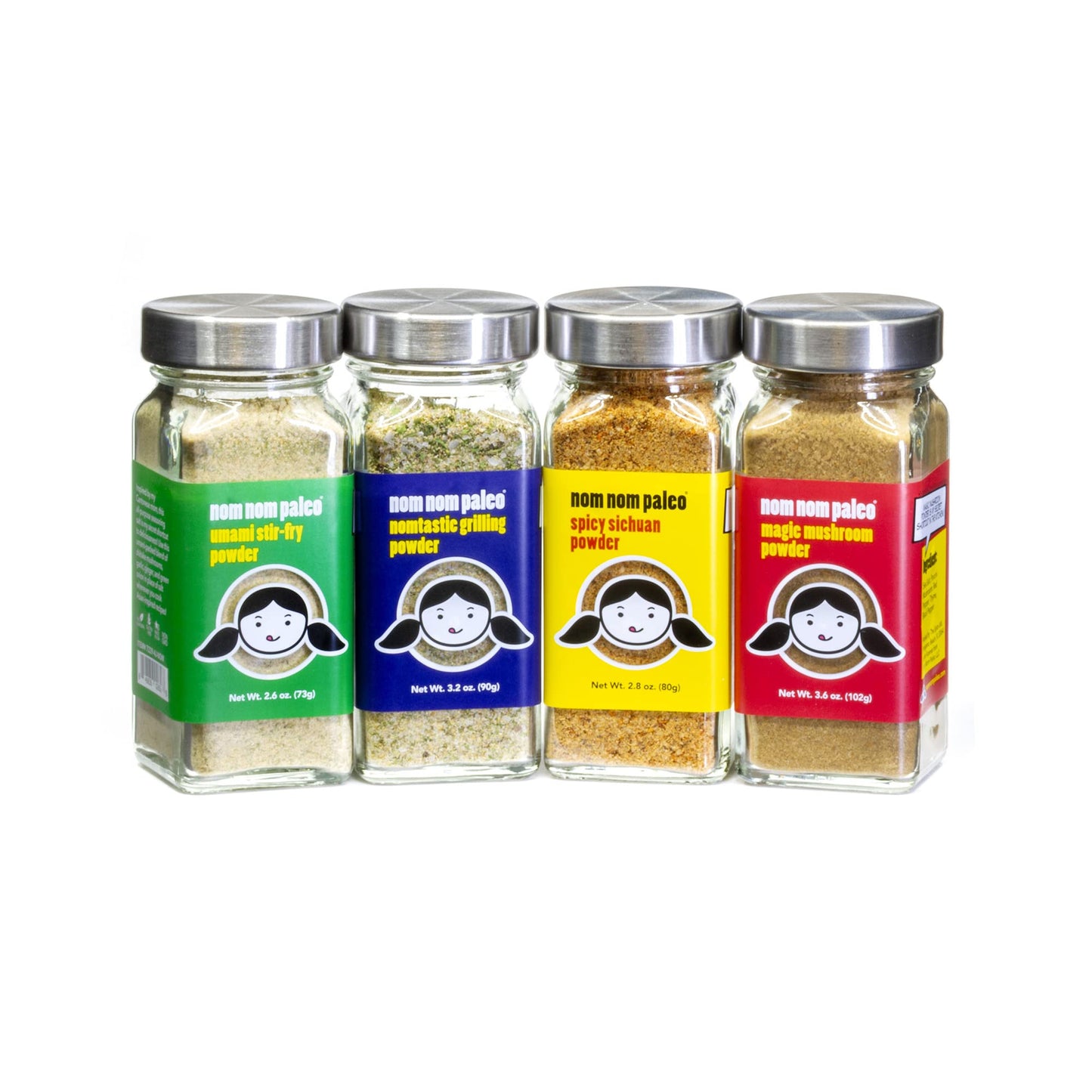 The Spice Lab Nom Nom Paleo Seasoning Gift Set - Gluten Free Umami Seasoning - Mushroom Powder For Cooking - Kosher Paleo Friend