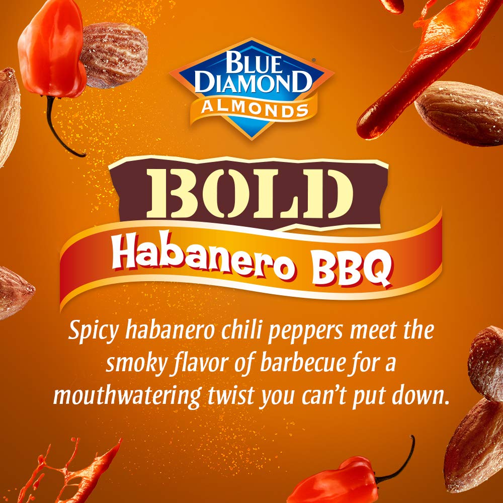 Blue Diamond Almonds, Bold Habanero Bbq, 16 Ounce