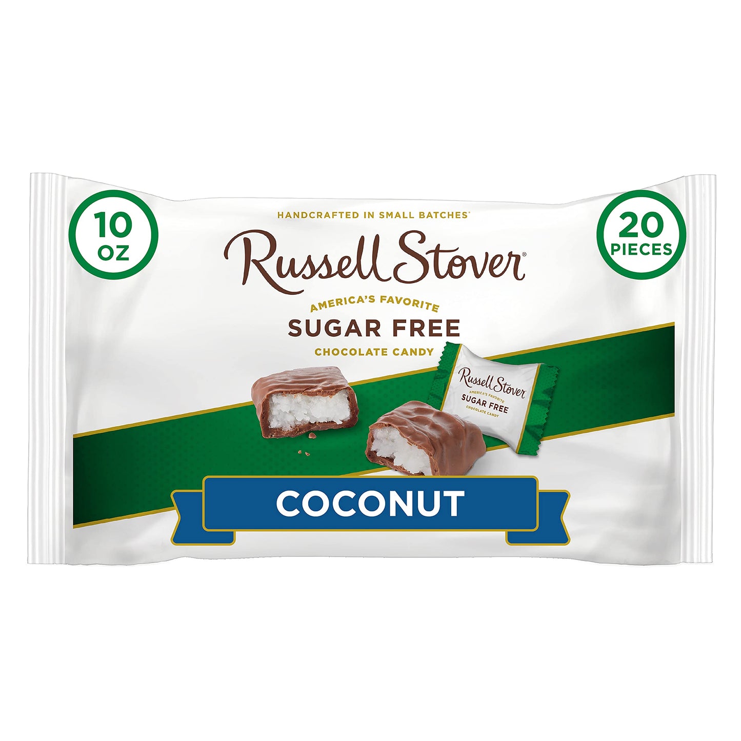Russell Stover Sugar-Free Coconut Laydown Bag, 10 Ounce, Brown, Model 9642