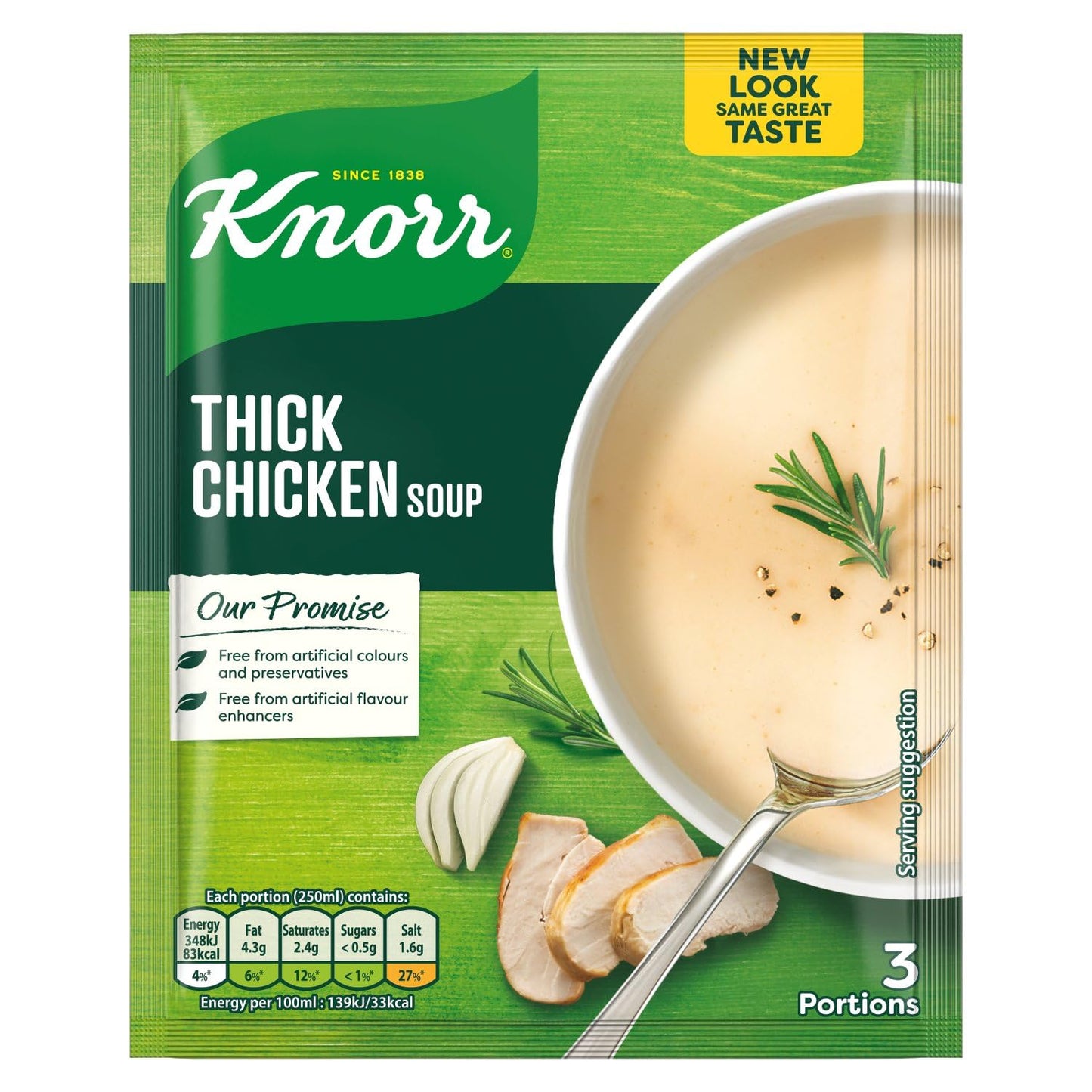Knorr Thick Chicken Soup Mix 55g, 3 Packets (1.94oz each), Irish recipe