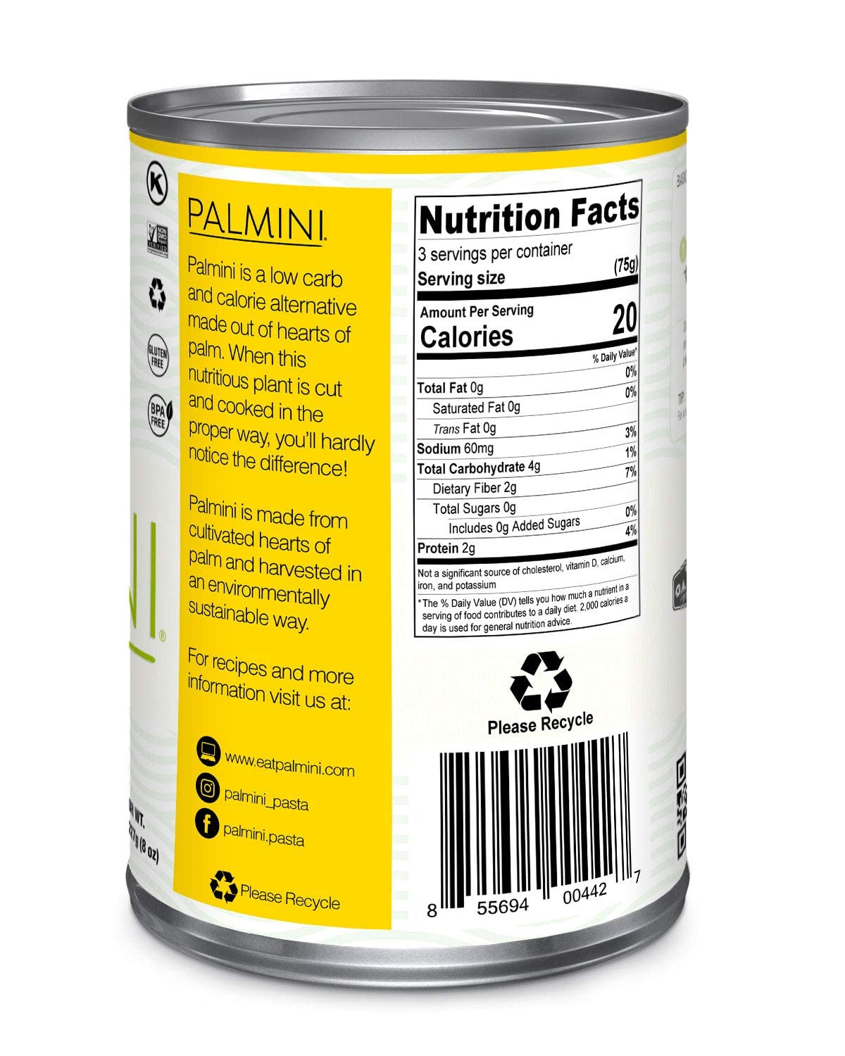 Palmini Angel Hair Pasta | Low-Carb  Low-Calorie Hearts of Palm Pasta | Keto  Gluten Free  Vegan  Non-GMO | As seen on Shark Tank | (14 Ounce Pouch-Pack of 6)
