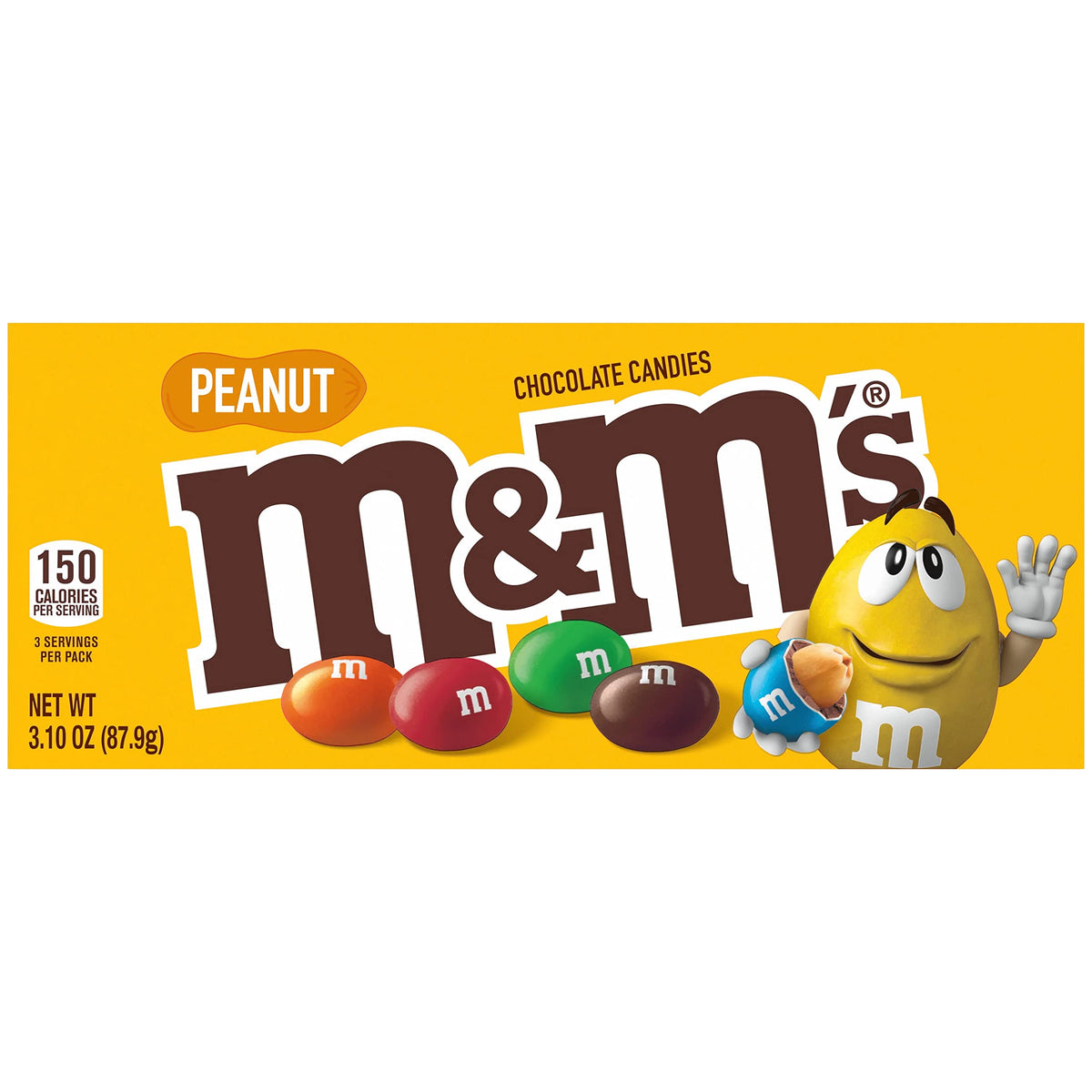 M&M'S Peanut Chocolate Candy - Movie Theater Box 3.1 Ounce (Pack Of 12)