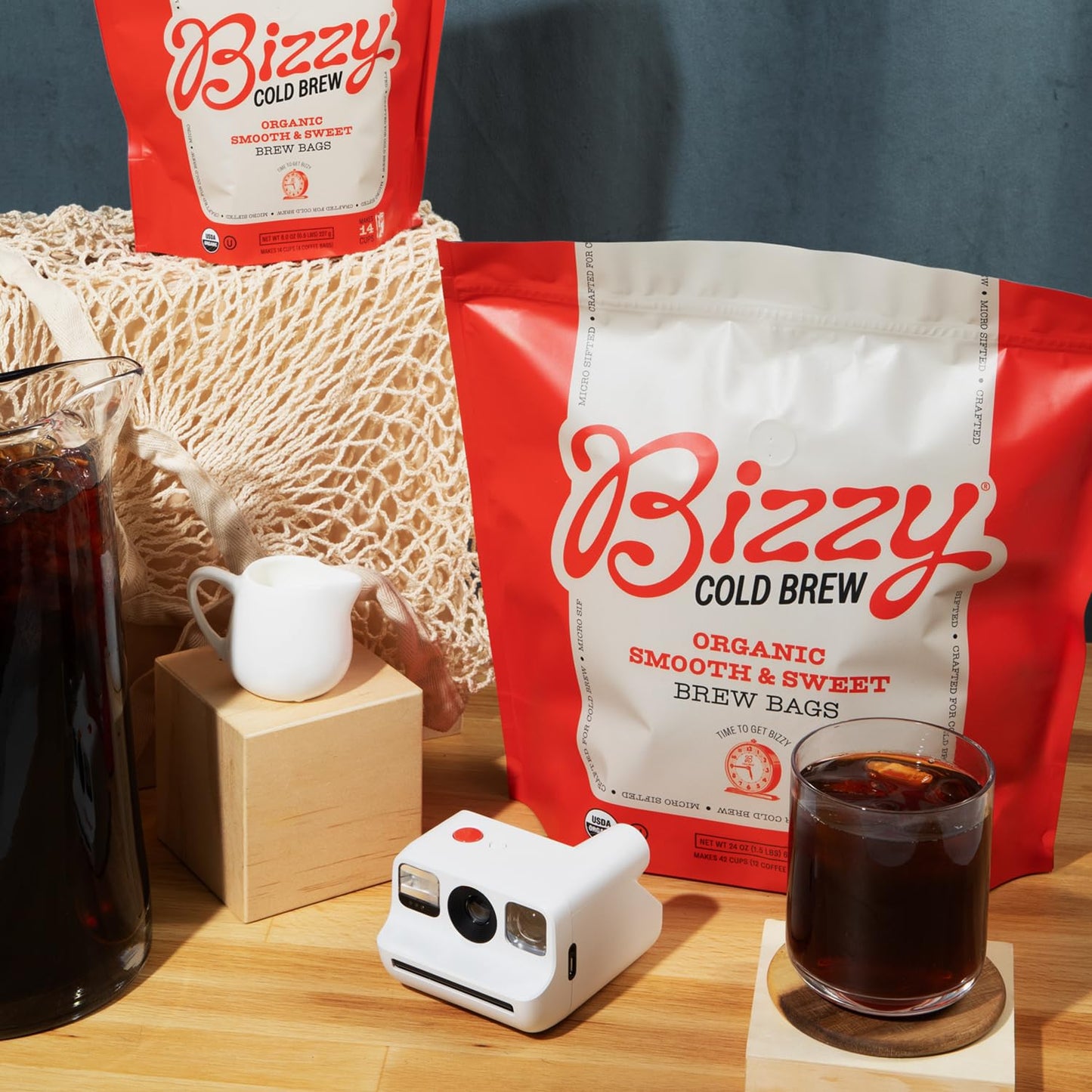 Bizzy Organic Cold Brew Coffee | Smooth & Sweet Blend | Coarse Ground Coffee | Medium Roast | Micro Sifted | Specialty Grade | 1