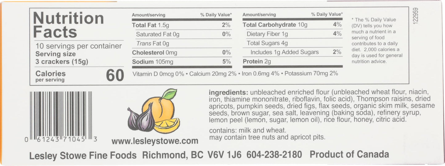 RAINCOAST CRISPS Apricot Fig & Lemon Crisps, 5.3 OZ
