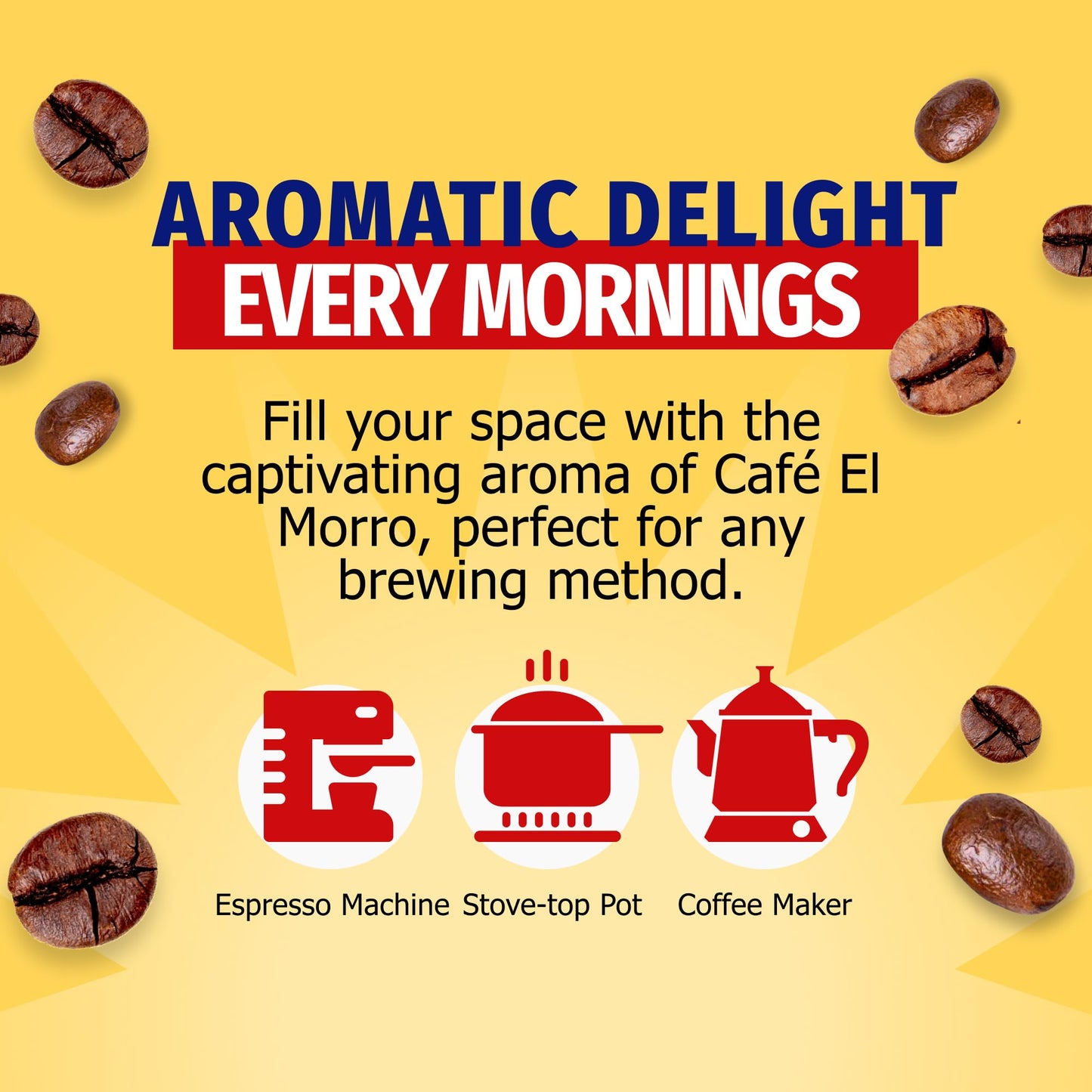 Cafe El Morro Premium Ground Coffee, Gourmet Dark Roast Espresso, 6 oz (Pack of 24)