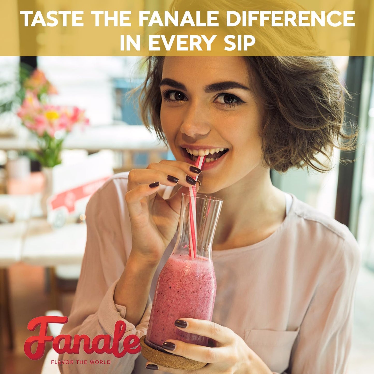 Fanale Strawberry Bubble Tea Flavoring Powder | 2.2 Pounds (Pack of 20) | Ideal for Baking, Smoothies, Desserts, and Drinks