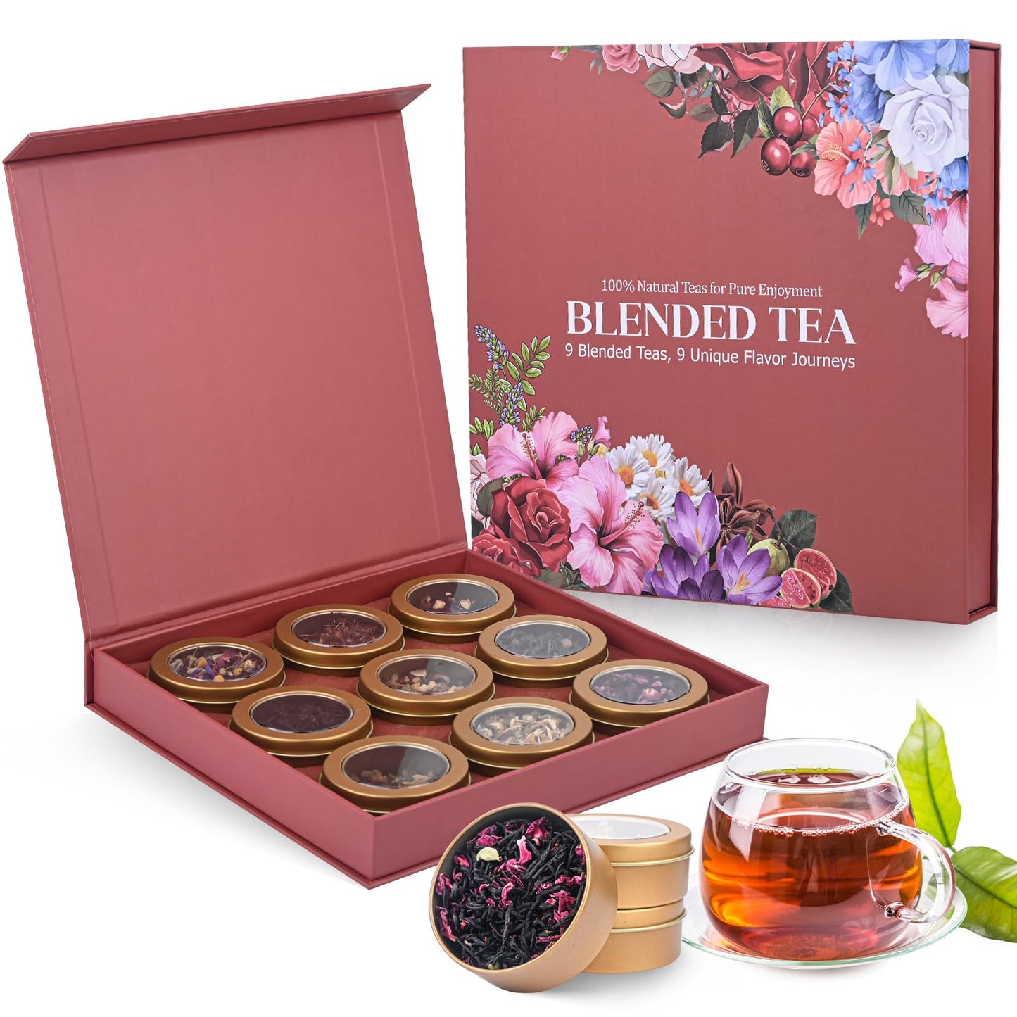 Beleeplanner Tea Gift Set  100% Pure & Natural 9 Blended Herbal Tea  Tpartyl Edition Gift Box For Women & Men  Energy Blend Free  Non Gmo  Additives Free