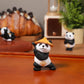 Gadpiparty Mini Panda Figurines - 4pcs PVC Kung Fu Statues for Fairy Garden Decor - White and Black