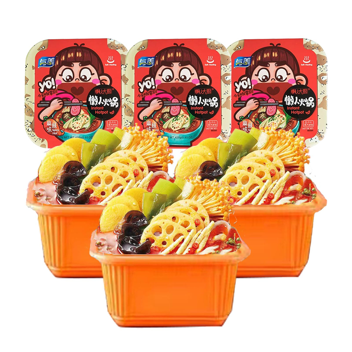 Yumei Instant Hotpot Self-Heating 425g, Pack of 3 (Golden Soup)