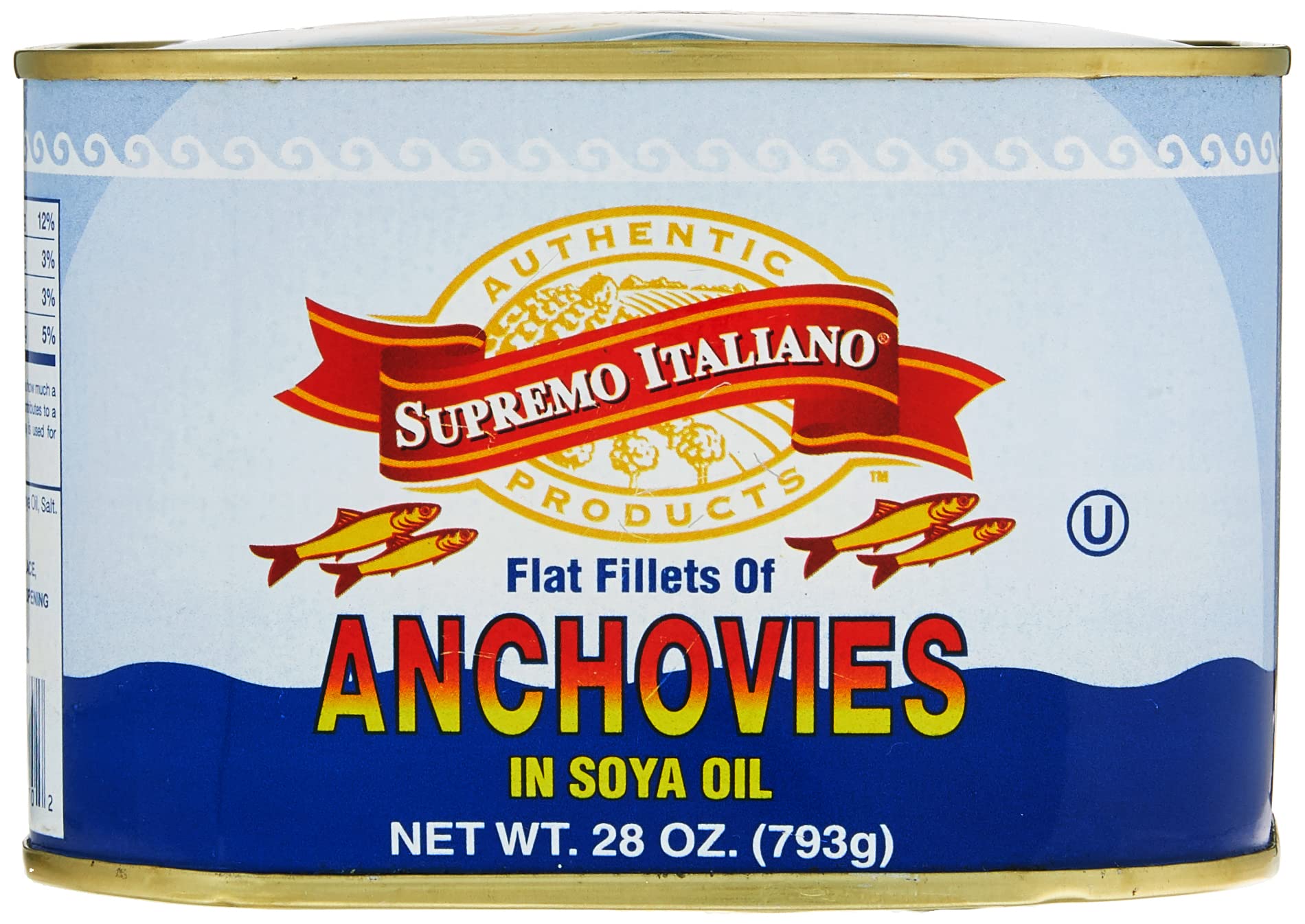 Supremo Italiano Anchovies in Soy Oil, 28 Ounce