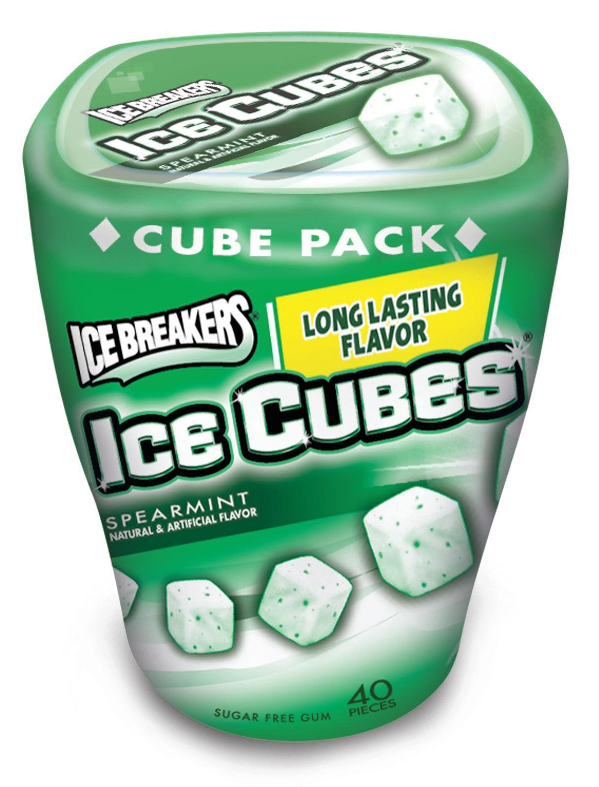 Ice Breakers Ice Cubes Spearmint Chewing Gum (Sugar Free, 40-Count Pieces, Pack Of 8)