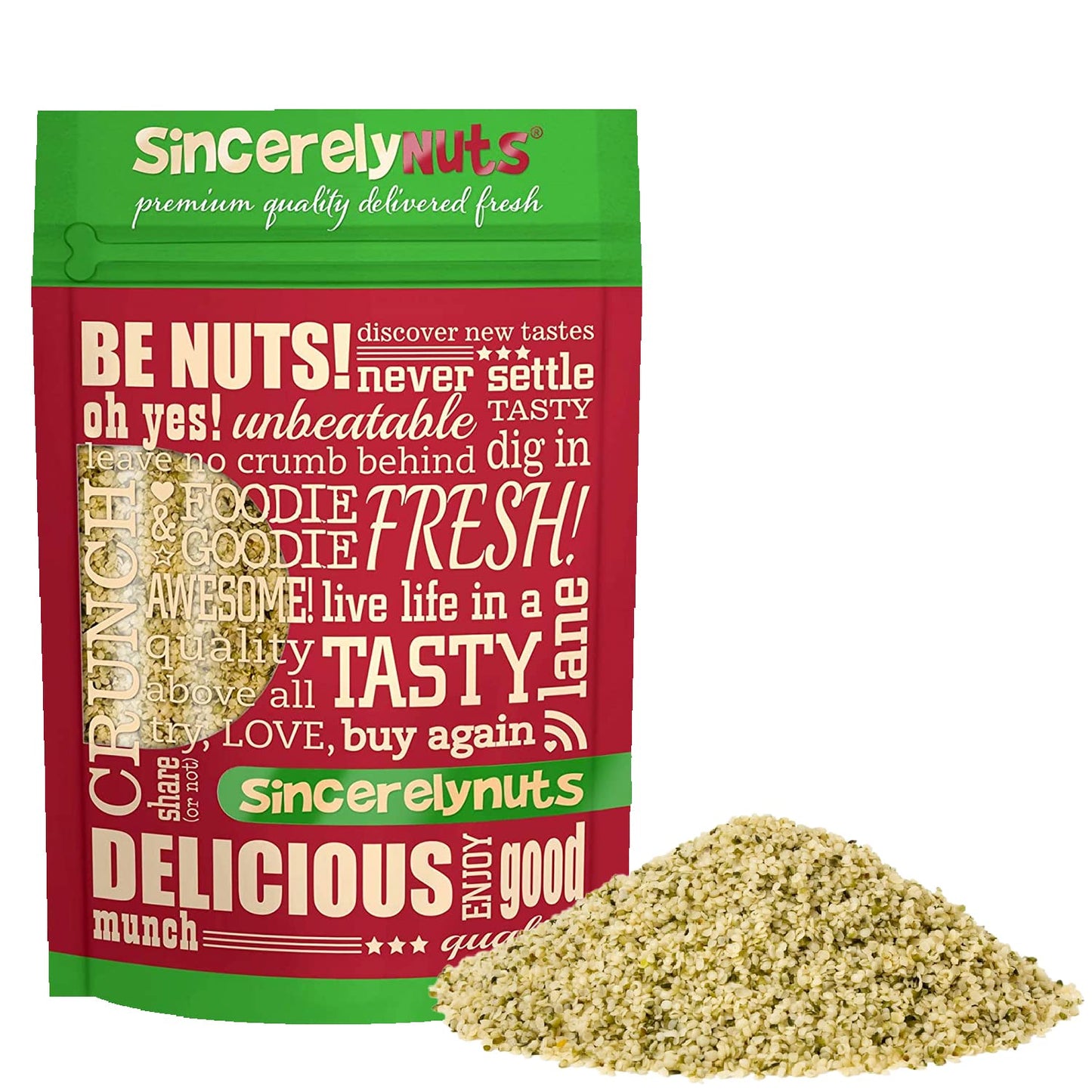 Sincerely Nuts Hulled Hemp Seeds - (2 Lb Bag) All Natural Super Food | Natures Complete Protein Contains All 9 Essential Amino Acids | Omega 3 Fat For The Heart | Non Gmo  Kosher  Gluten Free  Raw