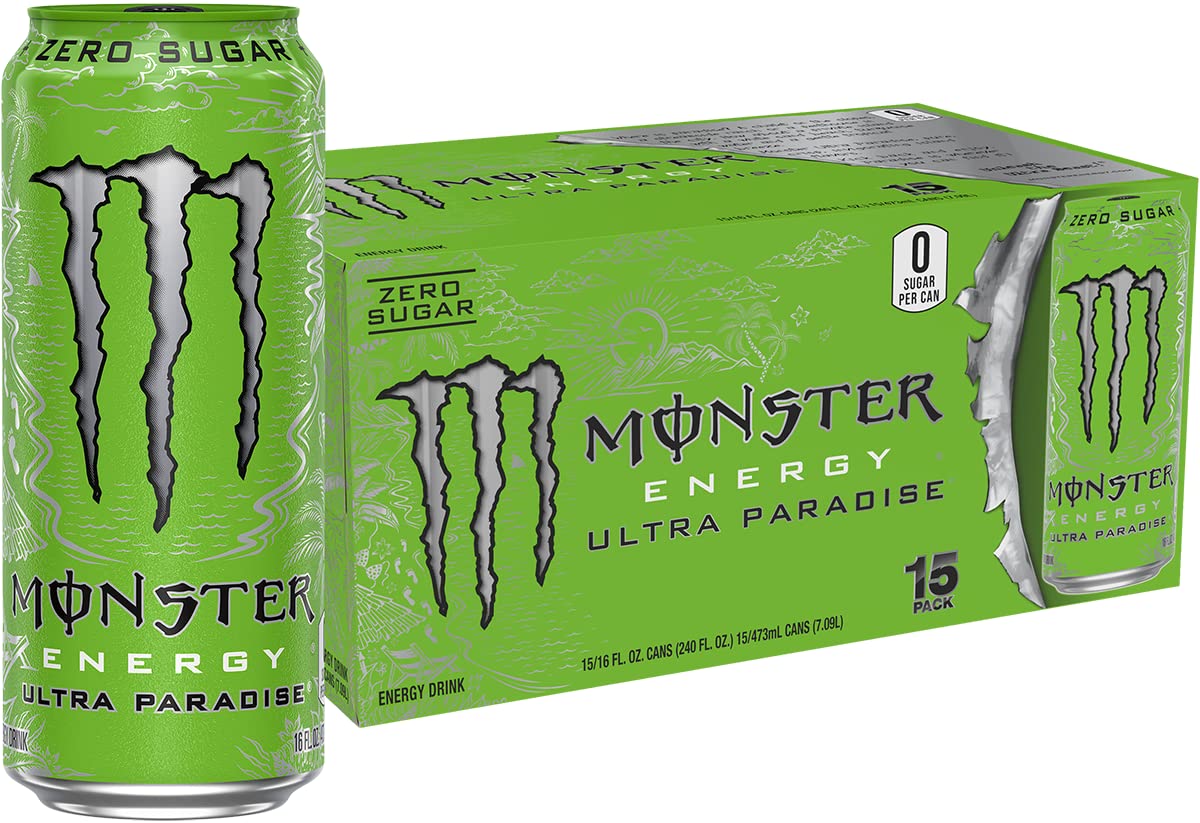 Monster Energy Ultra Paradise Sugar Free Energy Drink, 16 Ounce, 15 Pack, Model U-S1-33319