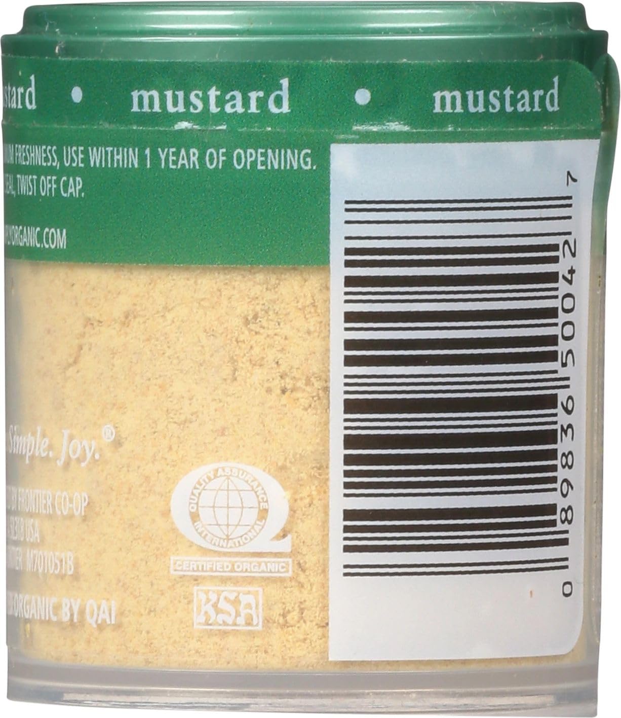 Simply Organic Ground Mustard Seed, Certified Organic | 0.46 oz | Pack of 6 | Sinapis alba L.