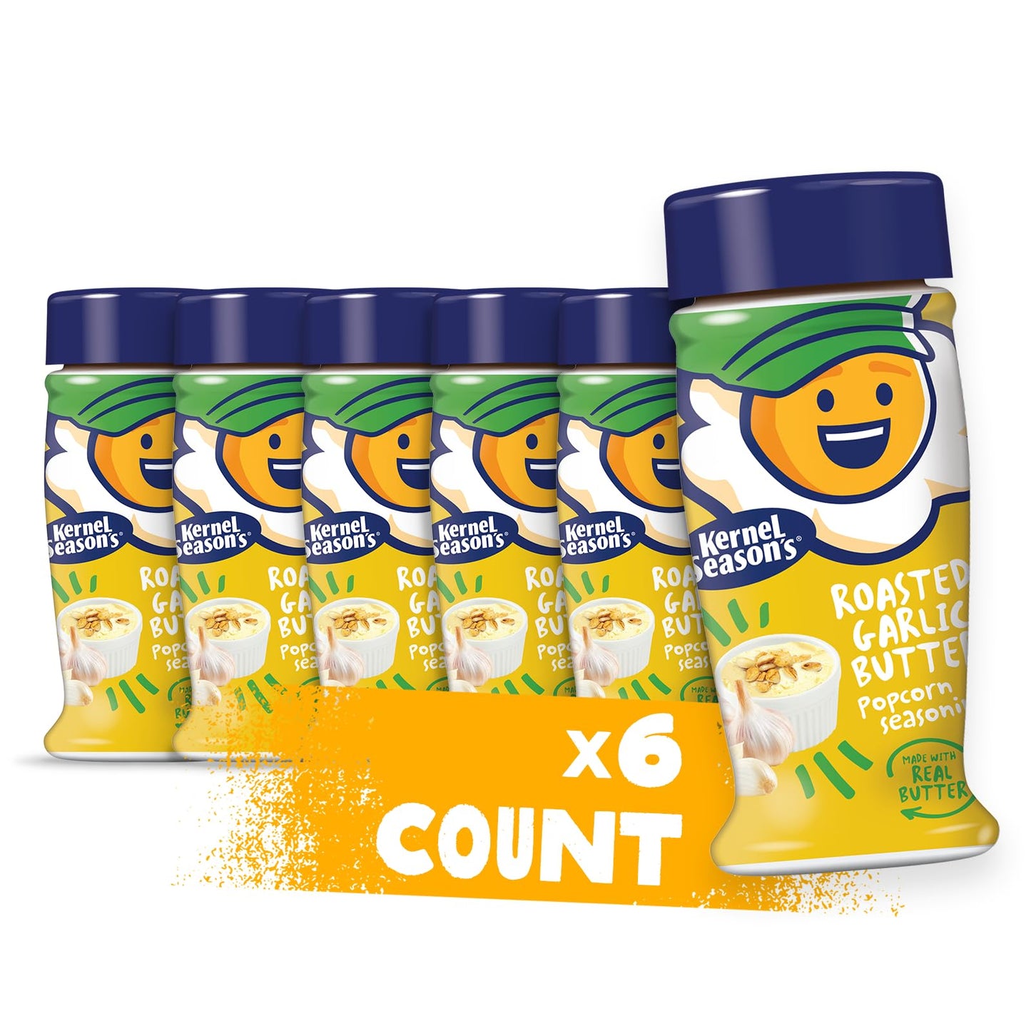 Kernel Season s Popcorn Seasoning, Roasted Garlic Butter, 3 Ounce (Pack of 6)
