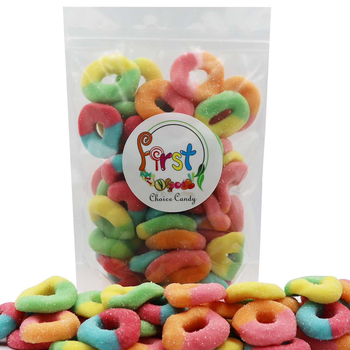 Firstchoicecandy Gummy Rings (Neon, 1 Pound (Pack Of 1))