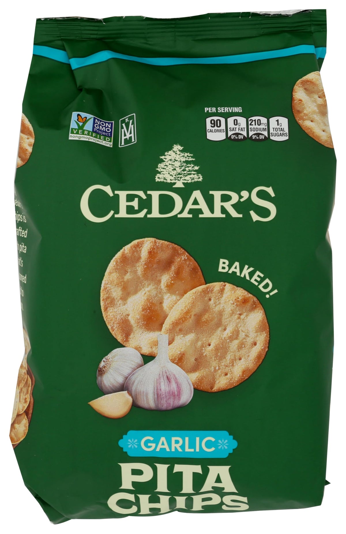 Cedars Mediterranean Food Baked Garlic Pita Chips, 6 OZ