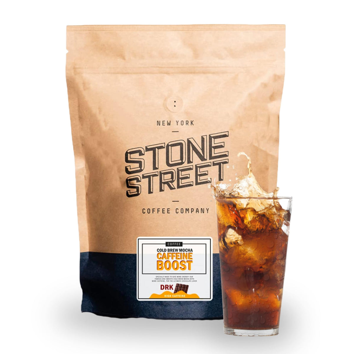 Stone Street Cold Brew Coffee, Boost Blend, Chocolate Mocha Flavor, Dark Roast, 16 Ounce