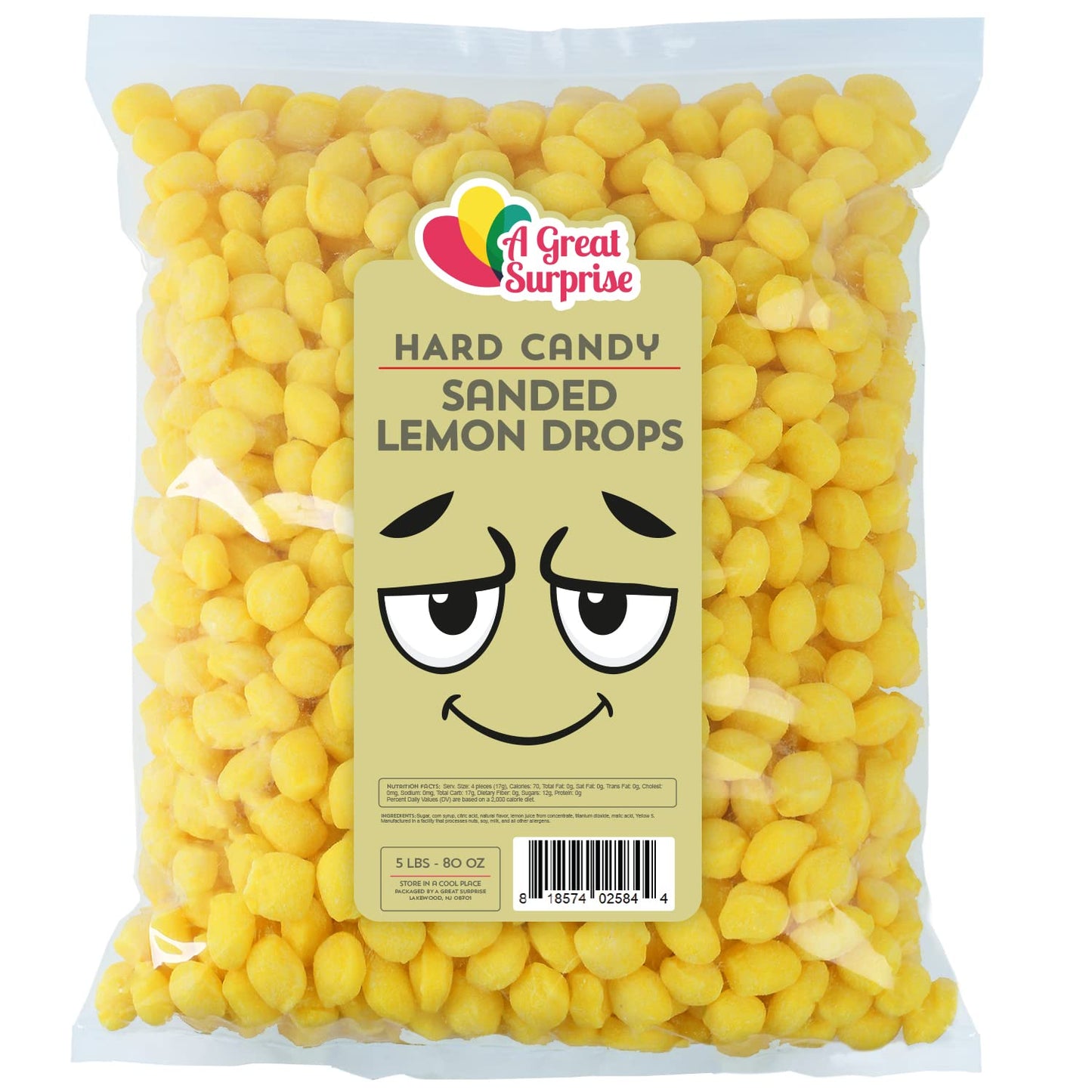 Lemon Balls Hard Candy - 3 Pounds - Yellow Candies Drop - Individually Wrapped - Baby Shower, Candy Buffet