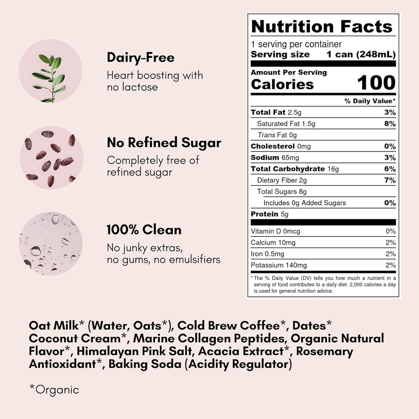 Pop & Bottle, Vanilla And Matcha Oat Milk Lattes - Reishi And Maitake Mushrooms, Green Tea, Cold Brew, Marine Collagen, Mct Oil, Organic, Dairy & Gluten Free, Vegan - 8 Fl Oz, (Pack Of 12), 6 Each