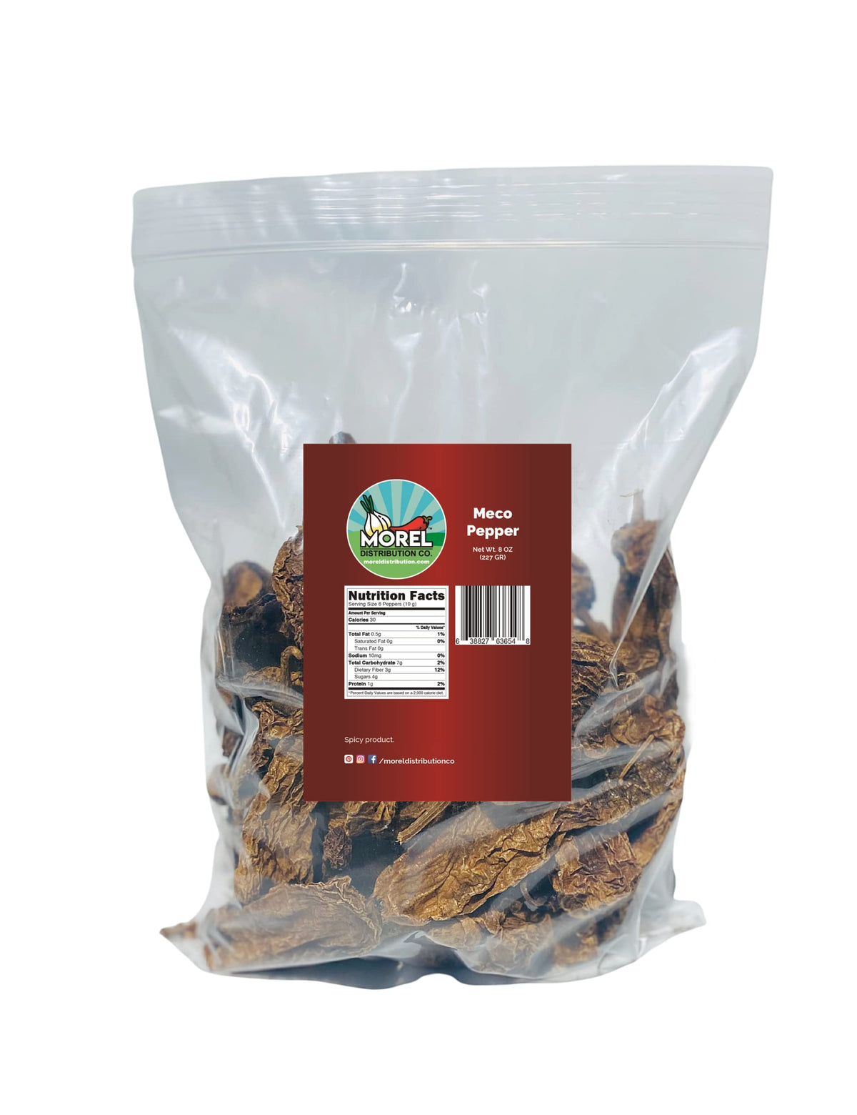 Morel Distribution Company Dried Chile Chipotle Meco Pepper 8 Oz Pack