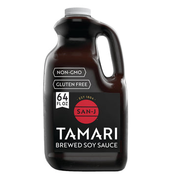 San-J - Gluten Free Tamari Soy Sauce - Specially Brewed - Made with 100% Soy - 64 oz. Container