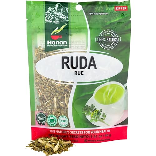 HANAN PERUVIAN SECRETS Ruda Rue Leaves, 100% Natural Calmative, 1.41oz (Pack of 12)