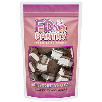 Freeze Dried Ice Cream Sandwich Bites - Vanilla - Crunchy & Sweet Snack 2.5Oz Freeze-Dried Space Ice-Cream Pack Dehydrated Resea