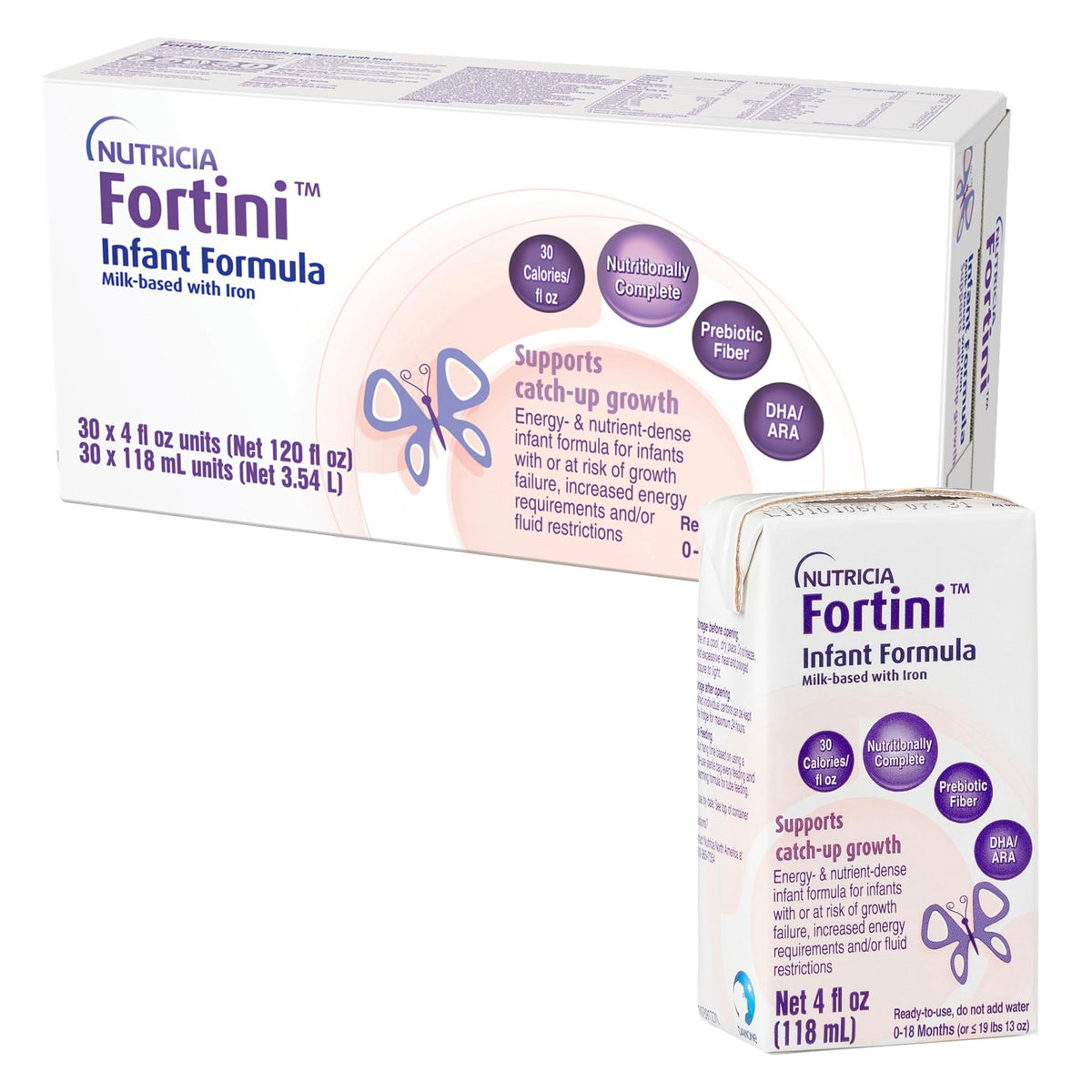 Nutricia Fortini Infant Formula - Milk-Based Baby Formula For Energy & Growth Support - Ready-To-Feed & Nutrient-Dense Baby Form