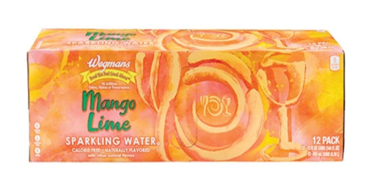 Wegmans Sparkling Water Seltzer, 0 Sugar, 0 Calorie, Mango Lime, 12 Fl Oz (Pack of 12 Cans)