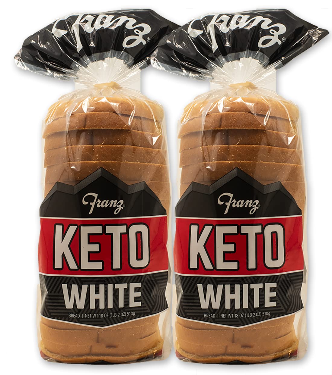 White Keto Bread - Zero Net Carbs - Keto Diet Approved - 2 Loaf Pack (2 X 18Oz)