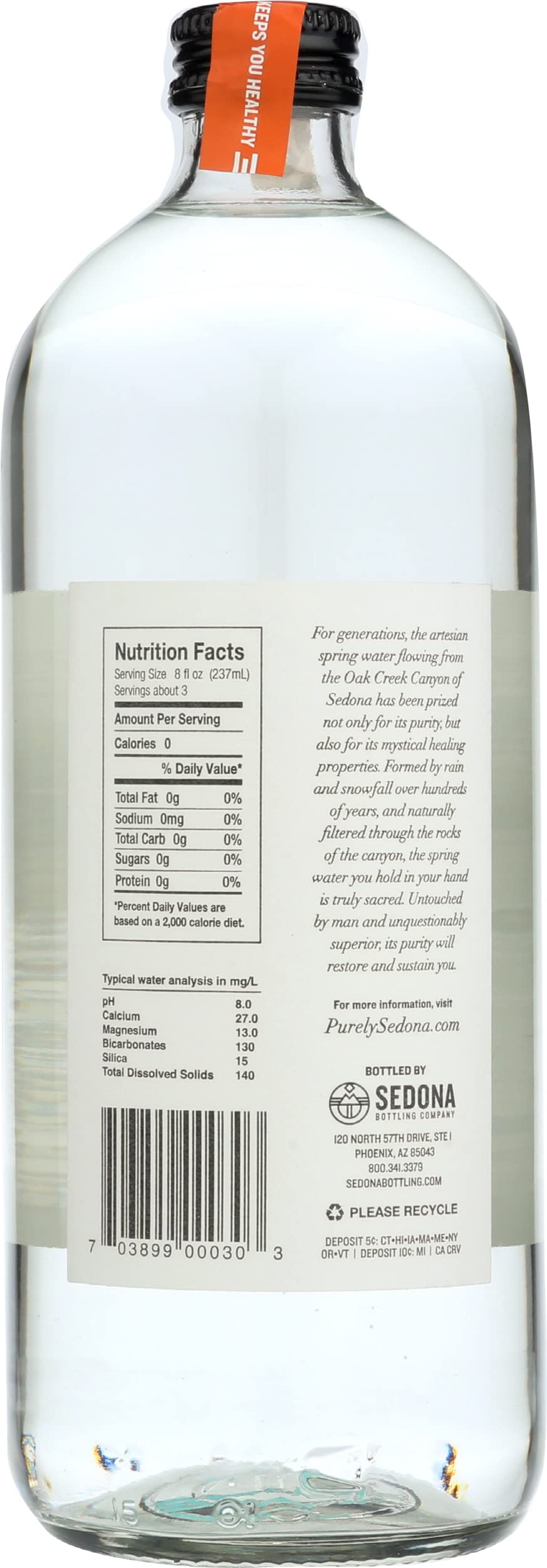 Purely Sedona Spring Water, 25.4 Fl Oz, Pack of 1