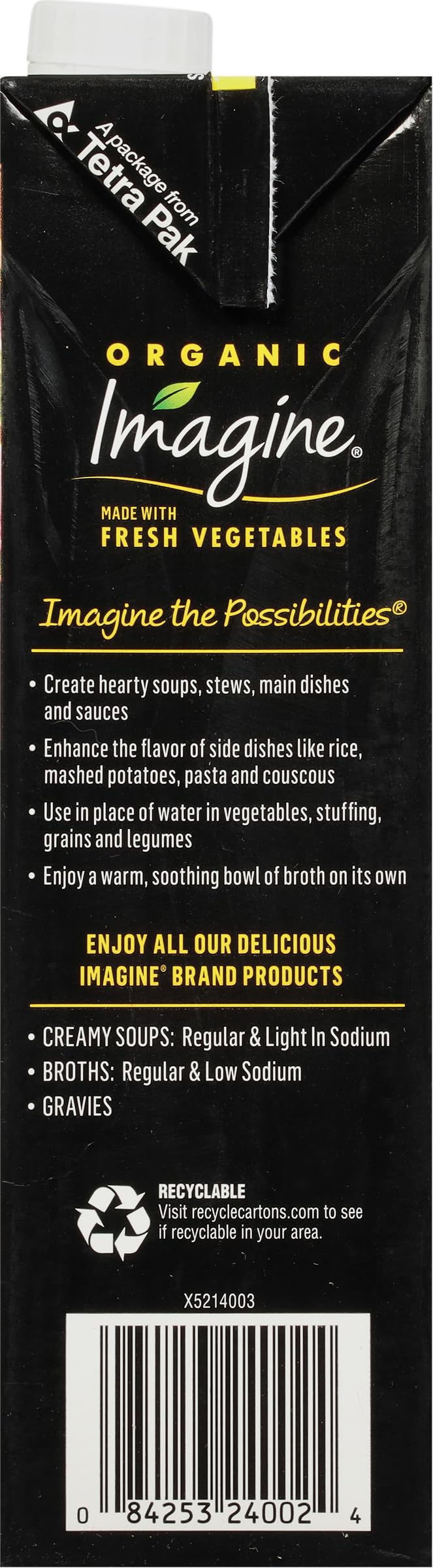 Imagine Organic Low Sodium Vegetable Broth, 32 fl oz (Pack of 6)