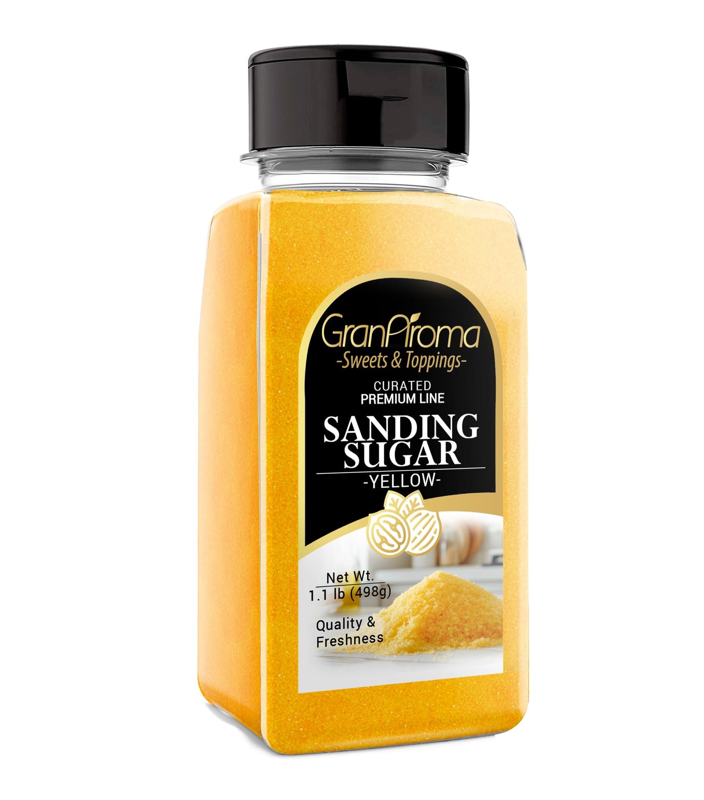 GranAroma Sanding Sugar, Decorative for Cookies & Sweets, 1 Count, Yellow
