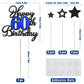 Happy 60Th Birthday Cake Toppers, Black Blue Glitter Cake Decorations Set, 60Th Birthday Decor, Birthday Anniversary Party Decor