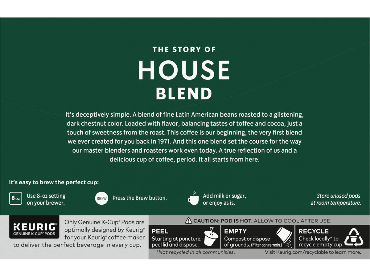 Starbucks K-Cup Coffee Pods, House Blend, 16 Count (Pack of 10), Model 110769