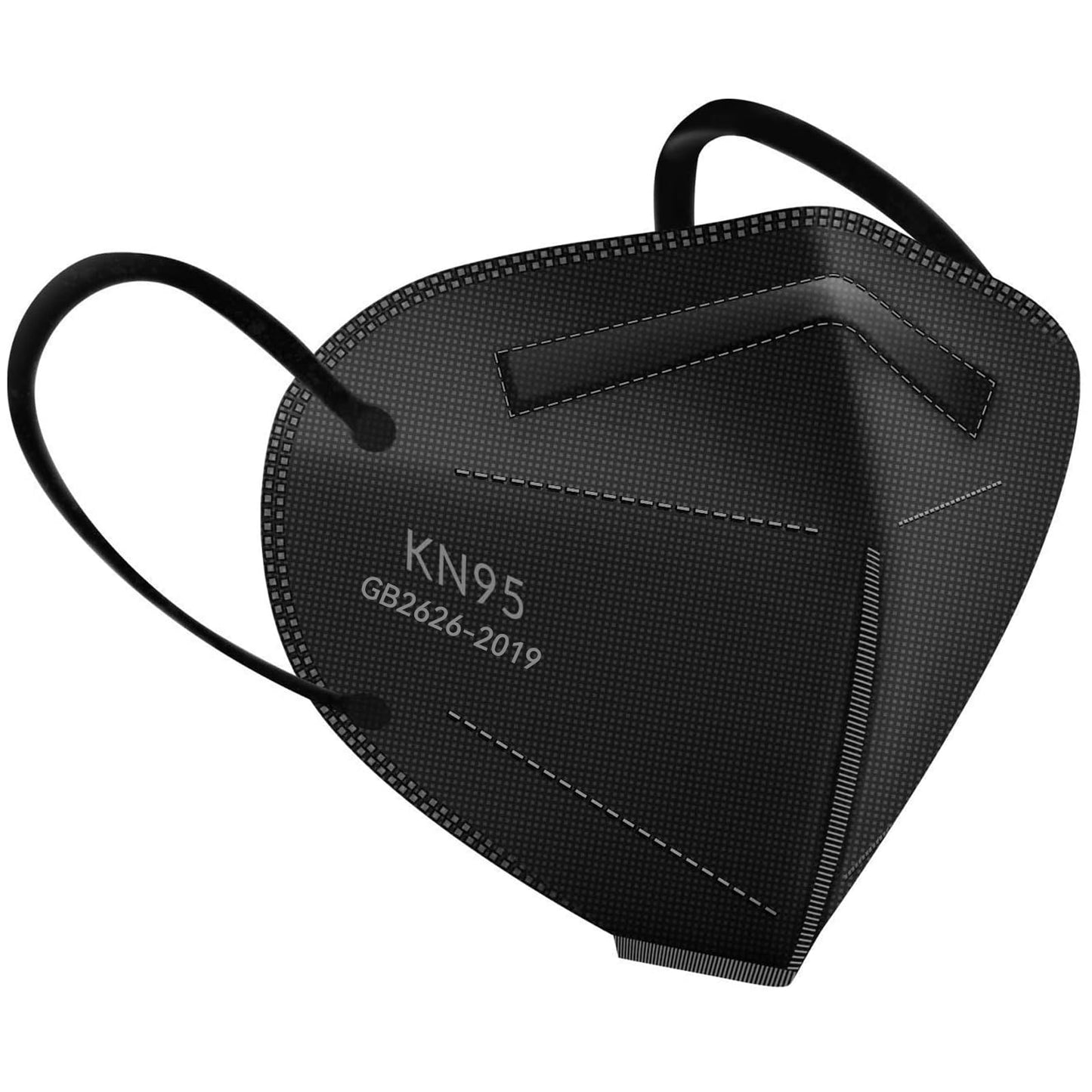 Huheta 50 Packs Kn95 Face Mask, 5-Layer Face Mask Filter Efficiency=95% (Black)