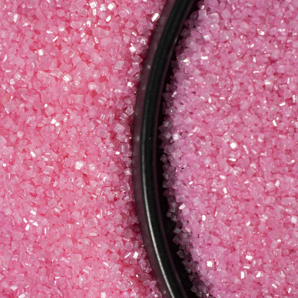 NIPEOR Edible Pink Sanding Sugar Sprinkles 130g for Cake, Cupcake, Cookie & Dessert Decorating