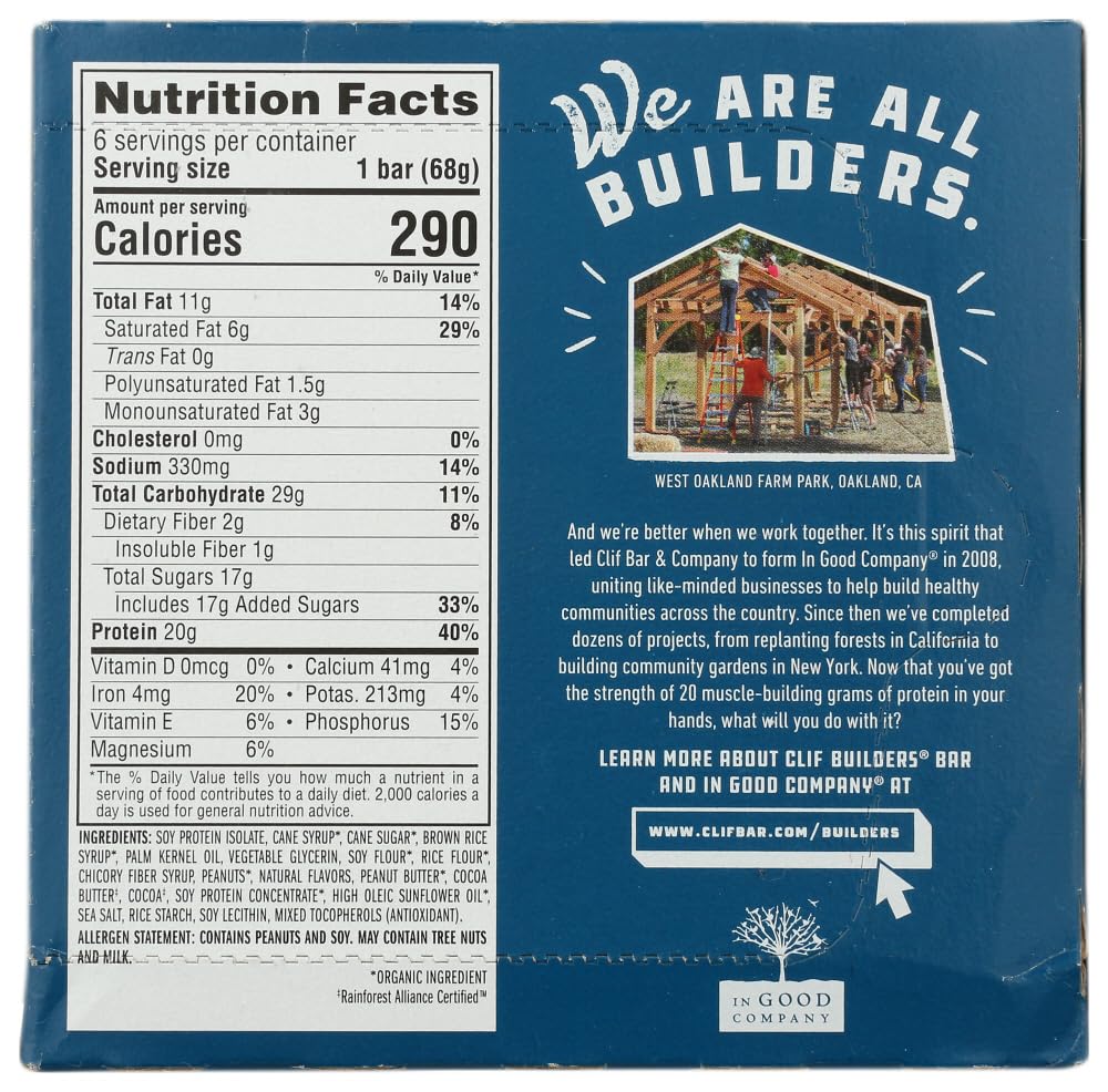 Clif Builder Choc Pb 6Pk Size 14.4Z Clif Builder Choc Pb 14.4Oz