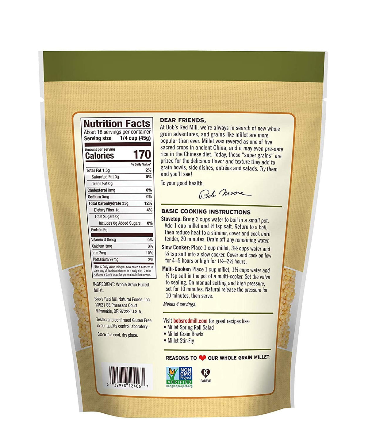 Bob'S Red Mill Whole Grain Millet, 28 Oz (Pack Of 3)