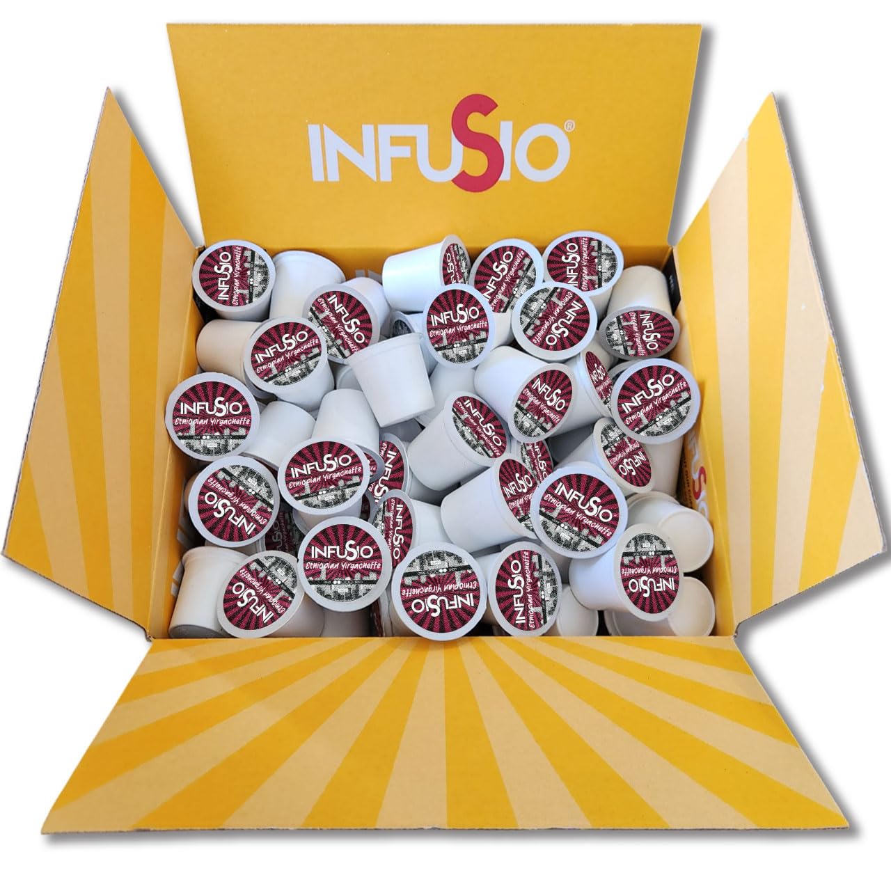 InfuSio Coffee Pods Ethiopian Yirgacheffe Gold Medium Light Roast 96 Count for Keurig K Cup malt-inspired