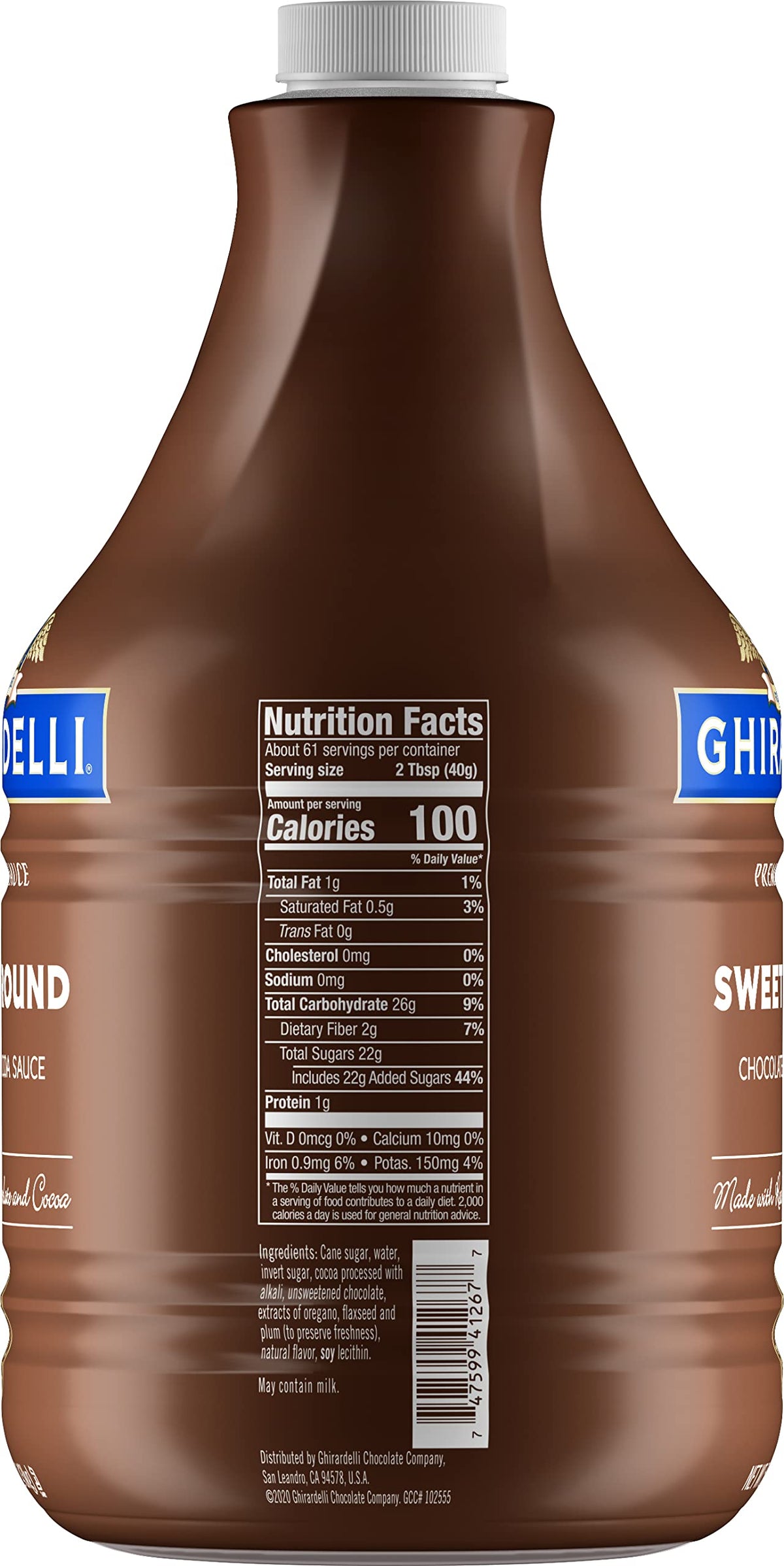 Ghirardelli Sweet Ground Chocolate & Cocoa Sauce Pump Bottle, 87.3 oz